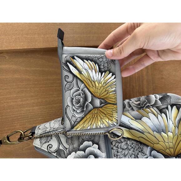 Anuschka 100% Genuine Leather Hand-Painted Hobo Shoulder Purse with Coin Pouch - Picture 3 of 15